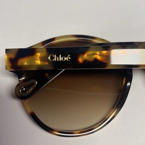 Chloe Womens Gradient Brown Round Sunglasses - Picture 7 of 8